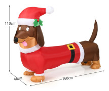 Uppblåsbar Julhund 160cm – Självuppblåsande, Upplyst