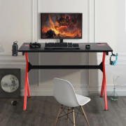Gamingbord 115 cm, kolfiberskiva, headsetkrok