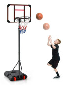 Utomhusbasketkorg med stativ 155-210cm höjdjusterbart basketställ svart