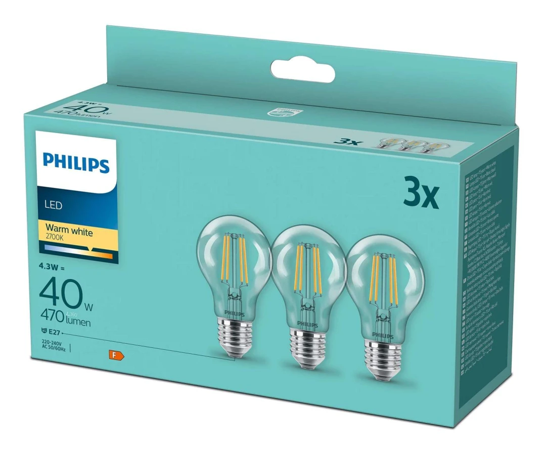 LED CLA 40W E27 NORMAL VARMVIT KLAR 3PF/DISC PROMO