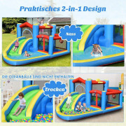 Uppblåsbar vattenrutschbana Backyard Water Park för småbarn 410 x 310 x 191 cm Färgglad