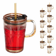 Set med 10 dricksglas med handtag
