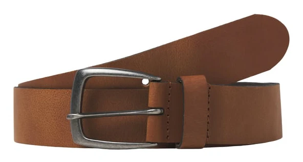 JACK & JONES Läderbälte brun 4 cm - Klassisk spänne
