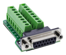 InLine D-Sub 15 kopplingsplint - uttag - 2-radig - skruvplint (92502A)