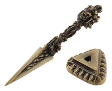 Tibetansk buddhism Dorje Vajra Phurba Amulet Handgjorda Nepal Samlarföremål as described mässing