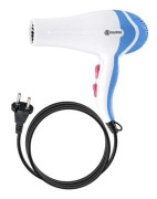 Effektiv Hårfön 1000W med Concentrator Munstycke och DC Motor Vit / Blå
