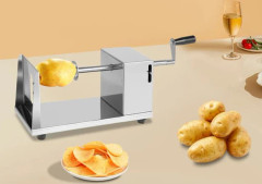 Potatisspiralskärare - Manuell grönsaksskärare - 4 blad - Rostfritt stål 430 - För potatistorn och tornadochips hemma