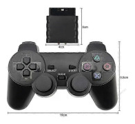 För Sony PS2 trådlös 2,4 GHz dubbel vibrationskontrollkontroll transparent svart Black
