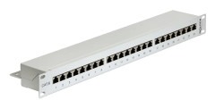Delock - Patch-panel - CAT 6 - RJ-45 X 24 - ljusgrå - 1U - 19"