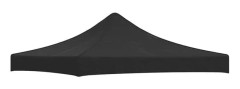 Trädgårdspaviljong tak - Reservetak 3 x 3 m - 270 g/m² oxfordtyg - Vattentät PVC - UV-skydd - Svart