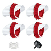 Kycklingmatare, Automatisk kycklingmatare, 4 Port DIY Gravitationsmatare Kit för Hinkar Tunnor Lådor..