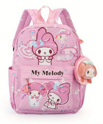 Sanrios nya Kuromi ultralätt dubbel ryggsäck med stor kapacitet, Melodys delikata lilla väskberlock och en stilren C [DB] My Melody