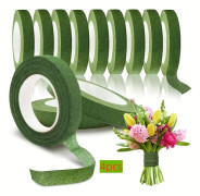 4 rullar blomstertejp, grön blomstertejp för buketter, korsager och hantverk