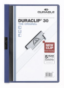 DURABLE DURACLIP ORIGINAL 30 - Klippfil - för A4 (210 x 297 mm) - kapacitet: 30 ark - blå med genomskinligt frontskydd (paket om 5)