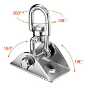 Ceiling Swing Hook 450 Kg Capacity 360° Rotating 304 Stainless Steel for Hammock Chair Yoga Swing Punching Bag Silver