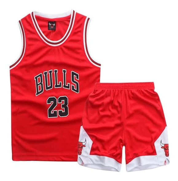 【BQ】Michael Jordan Nr 23 Basketlinne Set Chicago Bulls Barn Ungdom Uniform Röd - Perfekt Röd-Xin color:Red color:Red size:XS (110-120CM)