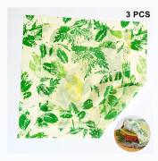 3-piece set of beeswax wraps, reusable organic cloths for sandwiches, cheese, kitchen storage[HK]