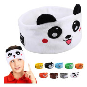Barn Bluetooth Pannband Hörlurar Söta Trådlösa Sovmusik Huvudbonader med Tunna Högtalare & Supermjukt Fleece Pannband (Panda)