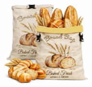 2-pack XL Beeswax Bread Bags for Sourdough, Reusable Organic Cotton Storage, Freezer Safe