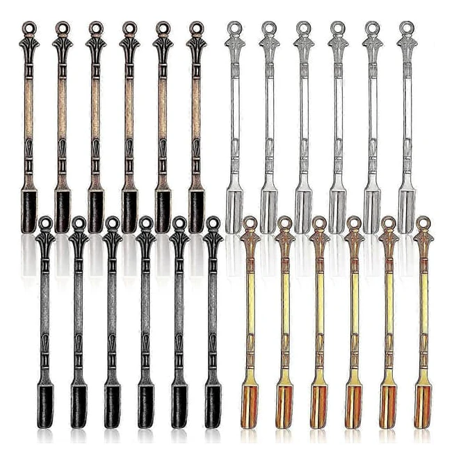 【BQ】Sked Mini Spade Medicinsk Sked Bestick Charm Hängen Halsband Mini Spade för att fylla flaskor med örter Hemtillbehör Halsband Sked Guld Silver