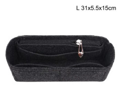 Multi-pocket Insert Bag for Women in Felt Fabric Black L Black L