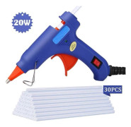 Mini 20W universell limpistol (100-240V), levereras med 30 limstift (7mm x 10cm) för små kreativa projekt