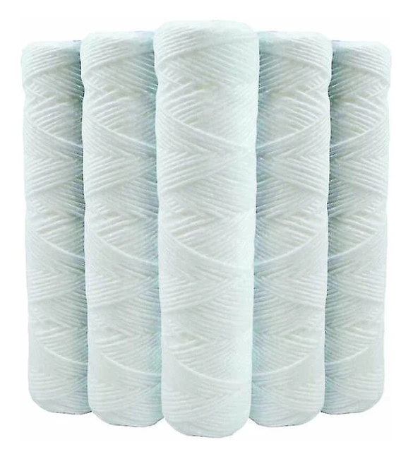 Set med 5 spolfilterpatroner Antisediment 9 3/4 tum - 20 mikron kompatibel med 10 tums filter tillverkade i Frankrike-kryc