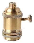 Lampfot med strömbrytare, vintage mässing koppar sockel för retro Edison-stil glödlampa E2