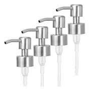 [13]4 Pcs Stainless Steel Soap Dispenser Replacement for Standard 28/400 Necks