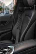 Soft Automatic Seat Belt Cover Shoulder Pad 2 Pcs for a More Comfortable Ride Compatible with All Cars and Backpacks Black