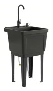 Portabel campingvask 50x48x118 cm svart plast och metall