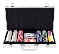 Pokerchipset, 300 marker, aluminiumfodral – Texas Hold'em