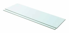 Hylla panel (set om 2) - EXKLUSIV HEM - Härdat glas - 100 x 30 cm - Transparent - Belastning 15 kg Transparent