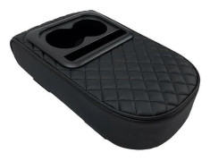 Auto Center Console Armstöd Kudde, Memory Foam Bil Armstöd Kudde med Mugghållare och Telefonhållare Universal[co]