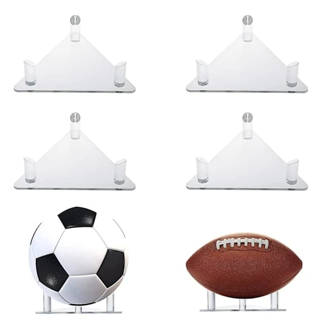 6-pack Akrylbollhållare, bollutställningsställ transparent sportboll organiserare basketboll fotboll volleyboll fotboll utställningsställ