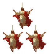 2D Akryl Jesus Kristus Prydnad Bil Backspegel Hängande Dekor Bil Interiör Religiös Gåva för 3pcs A
