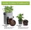 Potatisodlingspåsar med lucka – 10 gallon (4-pack) – Växtpåsar med handtag och skördefönster för potatis, tomater och grönsaker – Svart