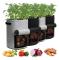 Potatisodlingspåsar med lucka – 10 gallon (4-pack) – Växtpåsar med handtag och skördefönster för potatis, tomater och grönsaker – Svart