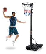 Basketkorg utomhus portabelt basketstativ 260-305cm höjdjusterbart svart