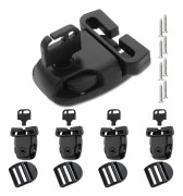 4-pack Replacement Spa Latches with Keys, Hot Tub Plastic Locks, Black