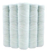 5-pack sedimentvattenfilterpatroner 20 mikron lindad polypropen för varm- och kallvattensystem 9,75 tum vit