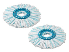 Ersättningsmopphuvud Clean Twist Disc Mop 2-pack, 2-fibersystem för effektiv rengöring och hög smuts- och vattenabsorption