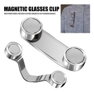 Magnetisk glasögonhållarklämma, glasögonhängare i zinklegering för kläder, solglasögon ID-bricka hörlurar, silver 3 st 3pcs