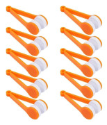 Mini mikrofiberrengöringsset - Glasögonborste - Solglasögonrengöringsklämmor - Gula glasögonrengörare