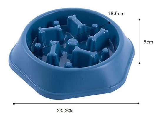 (Marinblå) Långsam Ätande Hundskål Anti-Sväljning Hälsosam Kost Interaktiv Anti-Uppblåsthet Intressant Alternativ Halkfri