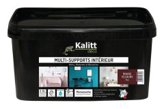 Multi-support färg - KALITT DECO - Sammet röd - 2.5L - Akryl - Matt