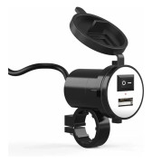 Vattentät motorcykel USB-laddare 12V, universell motorcykelstyre montering vattentät motorcykel USB-laddare snabbladdning 5V/2.1A för GPS-laddning