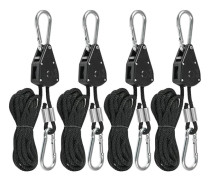 Four-piece Ratchet Rope Hanger Kit with Hook Ratchet, Adjustable, Tent Guy Line, 68 kg.
