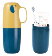 Yellow - Toothbrush Holder - Toothpaste Box - Travel Toothbrush Holder - Suitable - Travel - Camping - School - Bathroom - Cute - Playful - Design