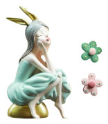 Cute Resin Flower Girl Car Air Vent Clip Charm Car Air Freshener Clip Colorful Air Conditioning Charm Car Interior